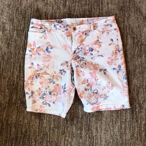 J. Jill Floral Denim Shorts